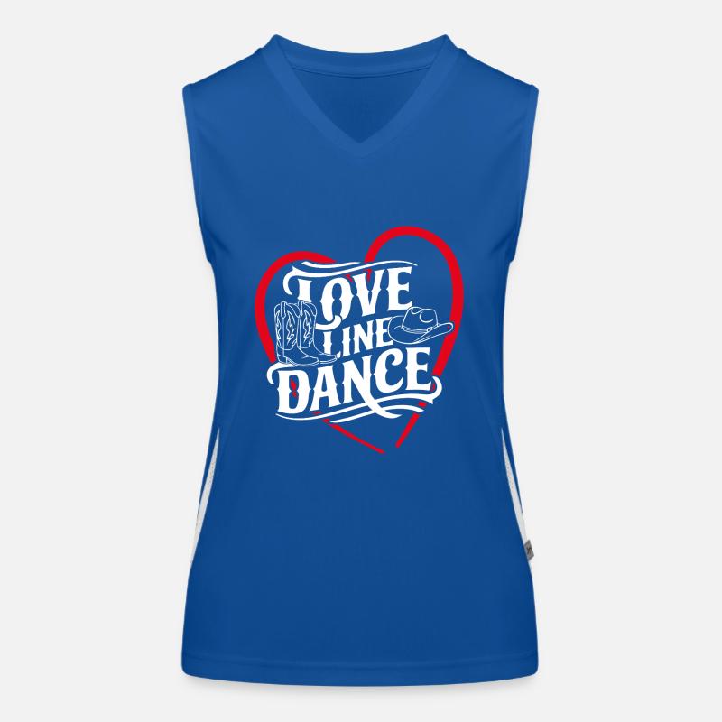 Love Line Dance ich liebe Line Dancing Funktionelles Kontrast-Tank Top für Frauen