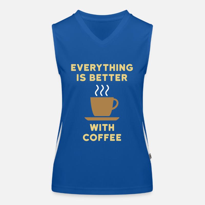 Everything is better with coffee (Kaffeetasse) Funktionelles Kontrast-Tank Top für Frauen