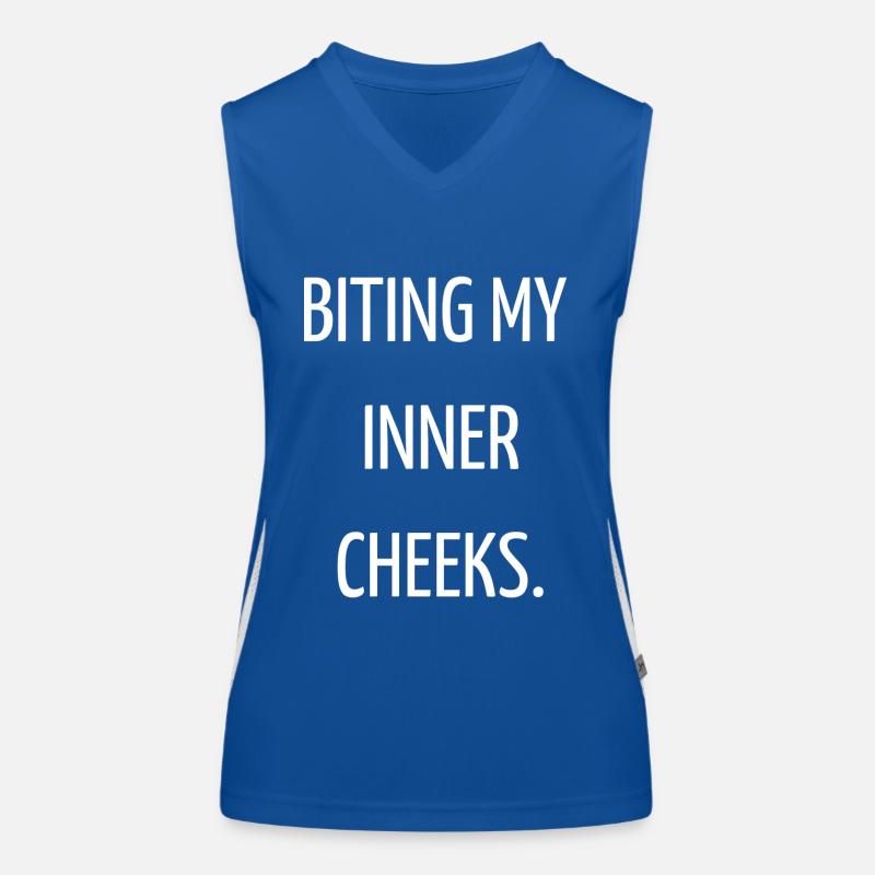 Biting my inner cheeks Women's Functional Contrast Tank Top