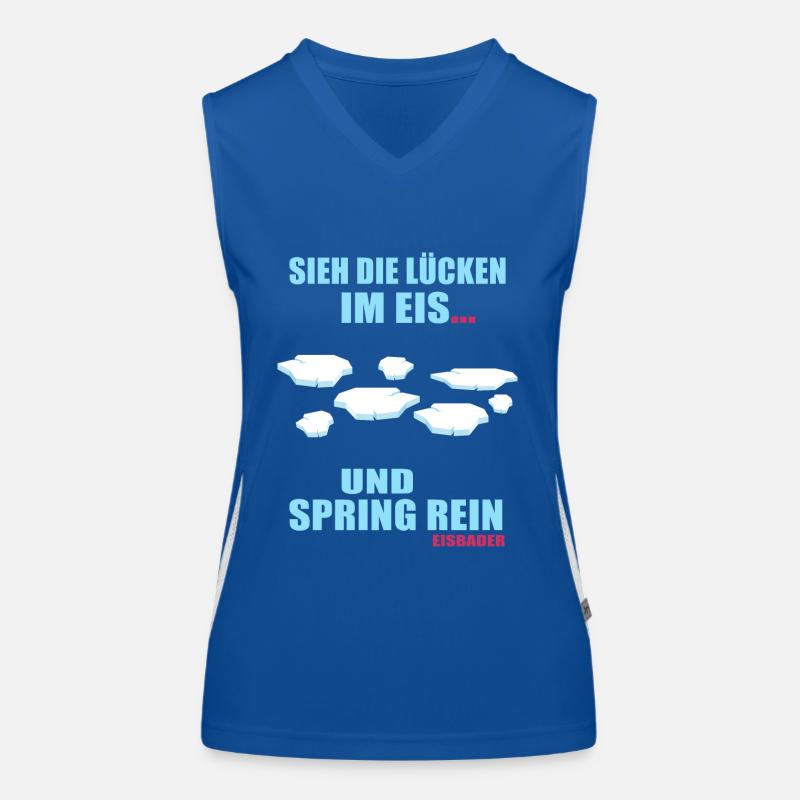Eisbader Kältebad Mut zum Eisloch Winterschwimmen Funktionelles Kontrast-Tank Top für Frauen