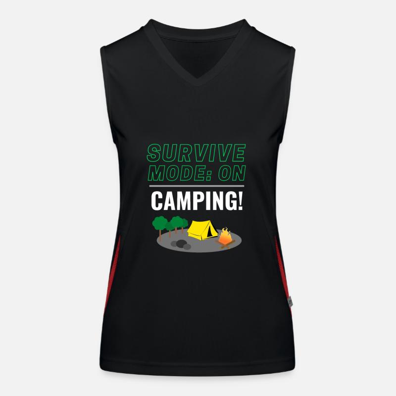 Survival Mode: ON - Camping! Women's Functional Contrast Tank Top