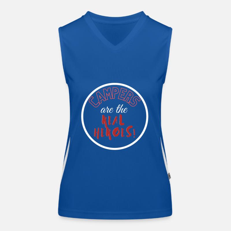 Die Camper sind die wahren Helden! Funktionelles Kontrast-Tank Top für Frauen