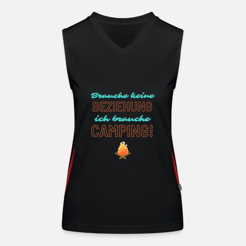 keine Beziehung - Camping! Funktionelles Kontrast-Tank Top für Frauen