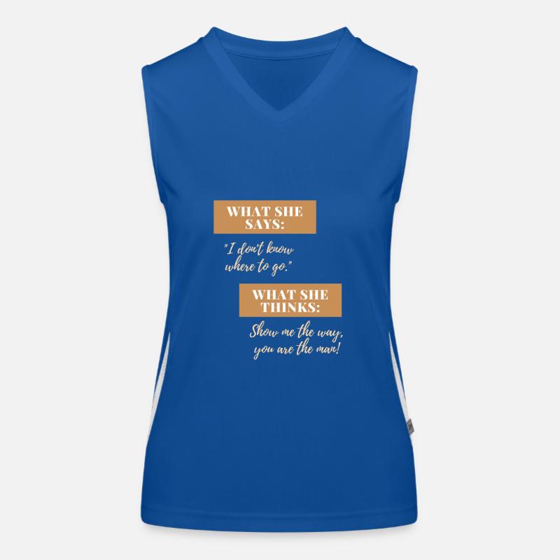 Zeig mir den Weg, Mann! Funktionelles Kontrast-Tank Top für Frauen