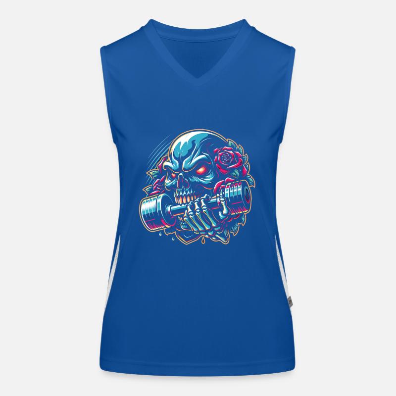 Skull mit Pentagramm Workout Hantel Bodybuilding Funktionelles Kontrast-Tank Top für Frauen