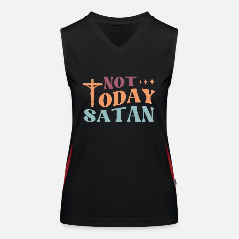 Not Today Satan - Women's Functional Contrast Tank Top - black/red