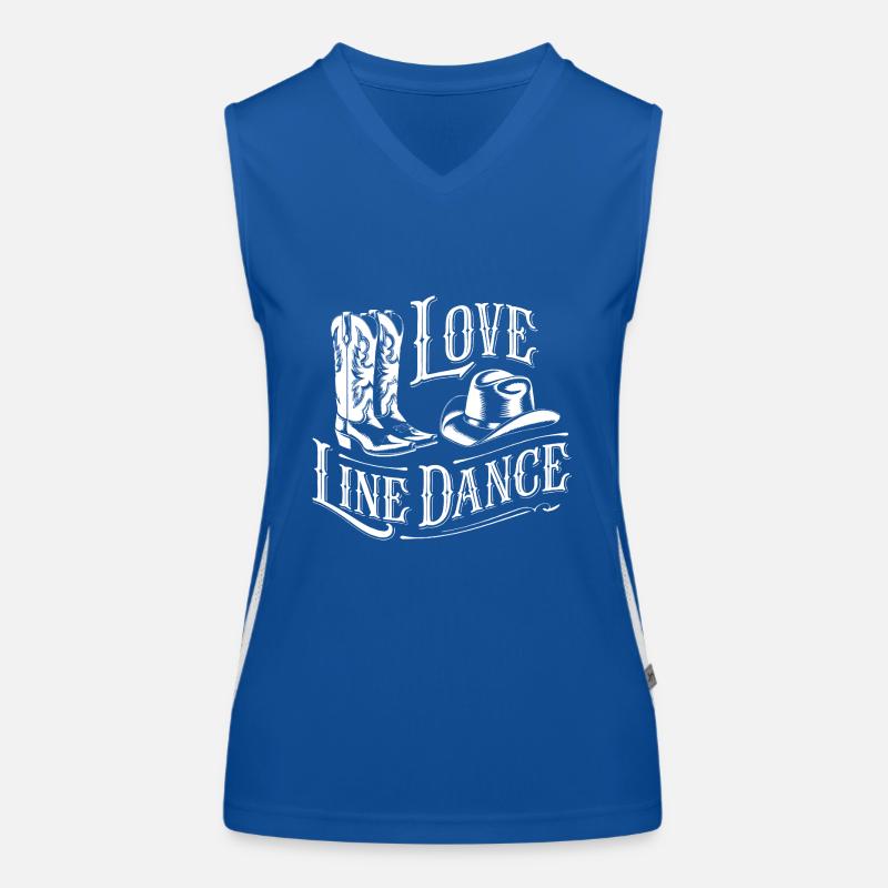 Love Line Dance ich liebe Line Dancing Funktionelles Kontrast-Tank Top für Frauen