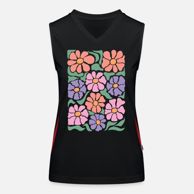 Boho Flora Flowers Women's Functional Contrast Tank Top