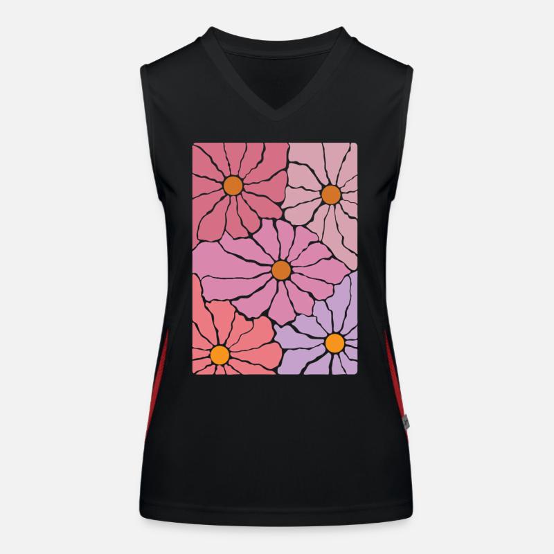 Boho Flora Flowers Women's Functional Contrast Tank Top