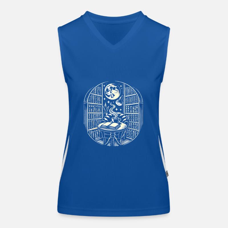 Mitternachtskaffee Bücher Tattoo Kunst Funktionelles Kontrast-Tank Top für Frauen