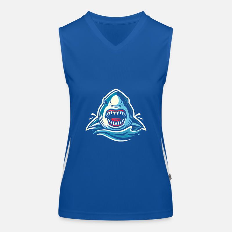Fierce Shark Bite IllustrationFierce Shark Bite I Women's Functional Contrast Tank Top