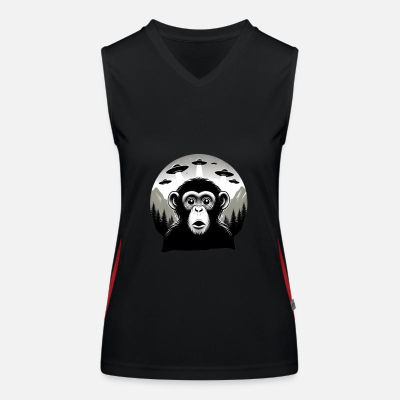 Singe avec OVNI Débardeur respirant contrasté Femme