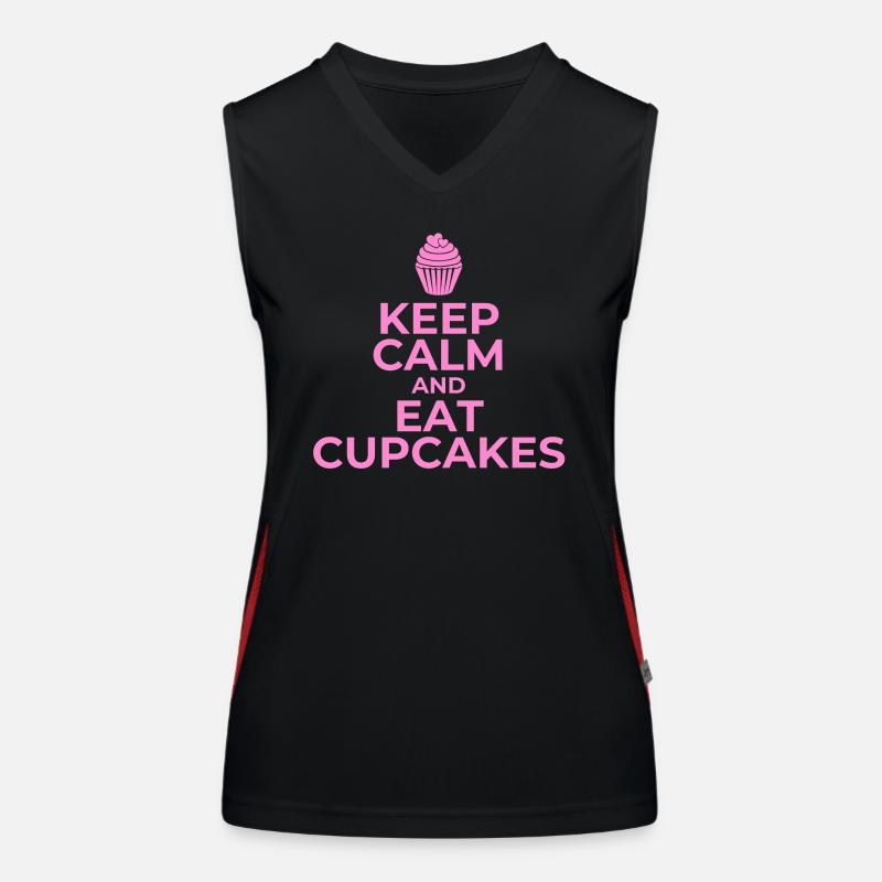 Bleiben Sie ruhig und essen Sie Cupcakes Funktionelles Kontrast-Tank Top für Frauen