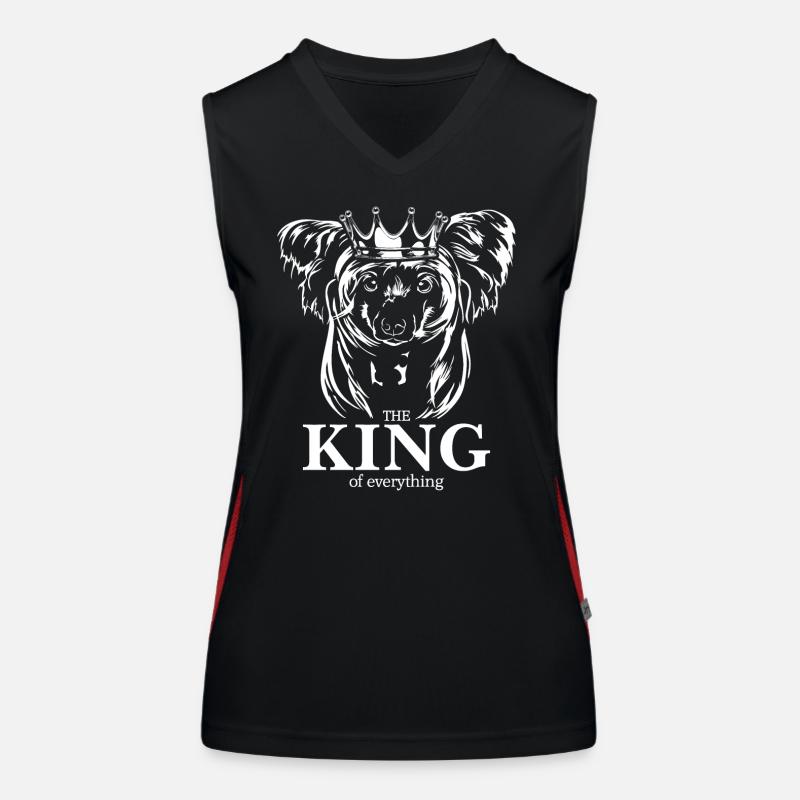 CHINESE CRESTED DOG King Hunde Spruch Wilsigns Funktionelles Kontrast-Tank Top für Frauen