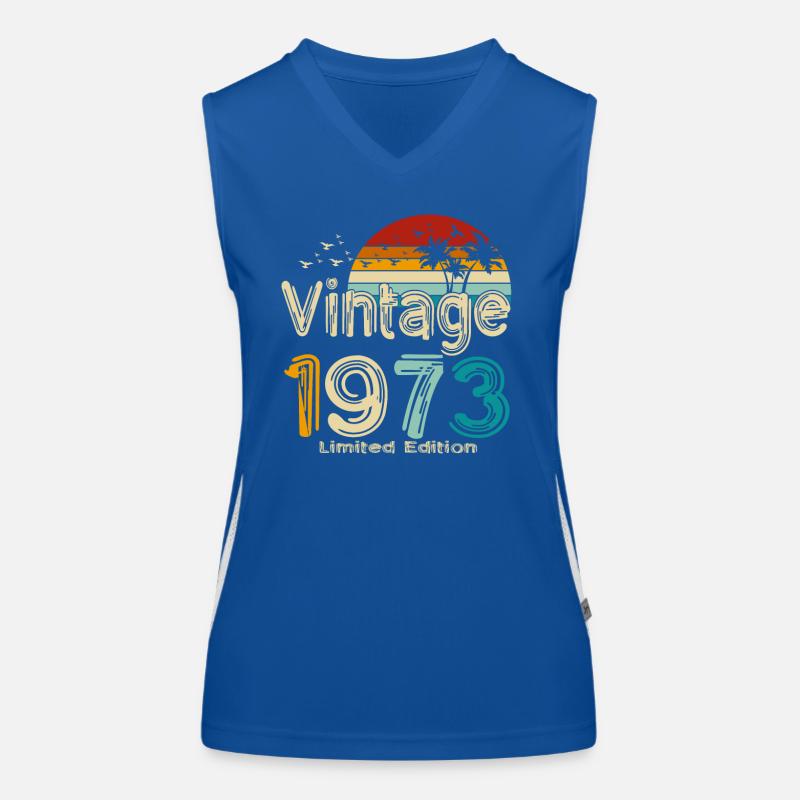 1973 born vintage vintage retro Women's Functional Contrast Tank Top