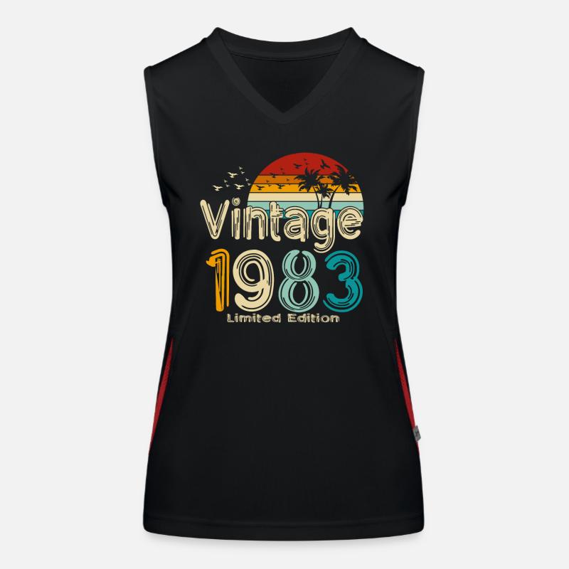 1983 Born in 1983 Vintage Retro Women's Functional Contrast Tank Top