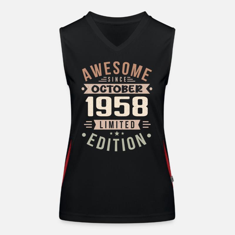 Legend Since October 1958 Birthday October 1958 Women's Functional Contrast Tank Top