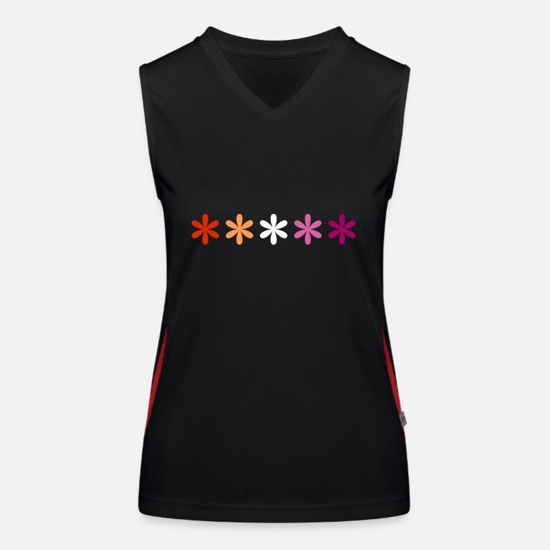 Subtle Lesbian Pride flowers Women's Functional Contrast Tank Top
