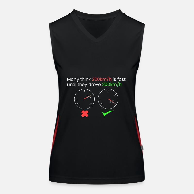 wenn 200 km/h langsam sind... Funktionelles Kontrast-Tank Top für Frauen