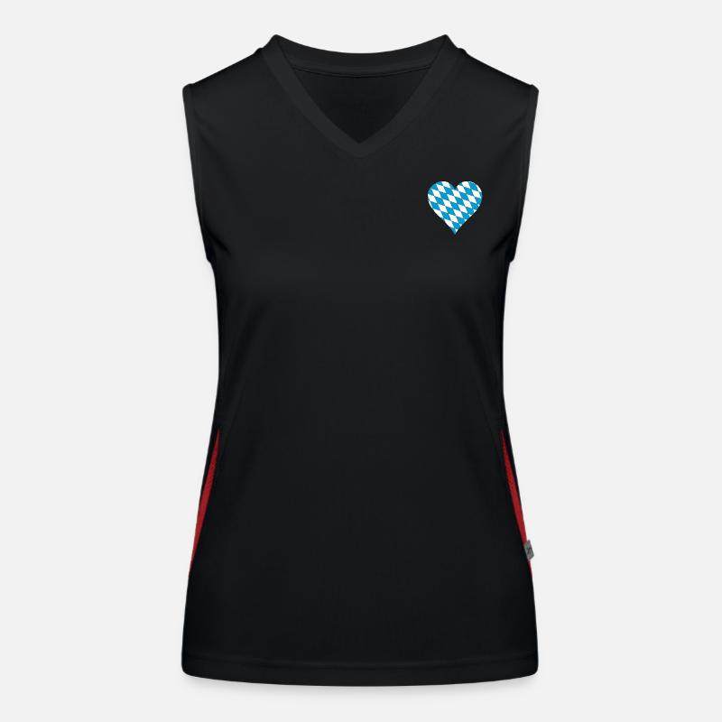 Bavaria Bavarian Flag Heart Women's Functional Contrast Tank Top