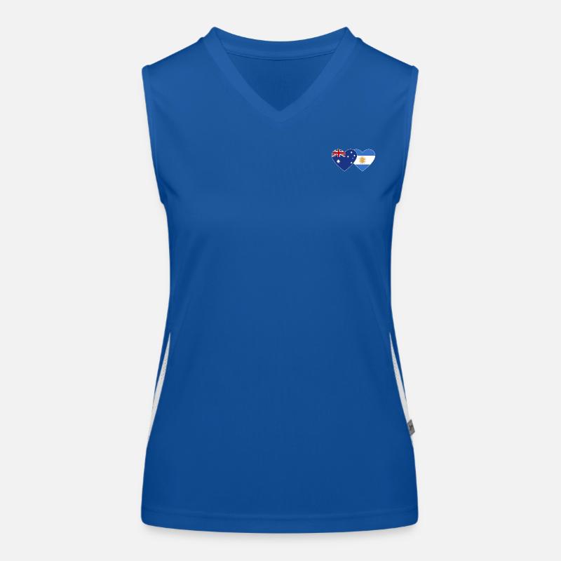 Coeur de drapeau Australie Argentine Débardeur respirant contrasté Femme