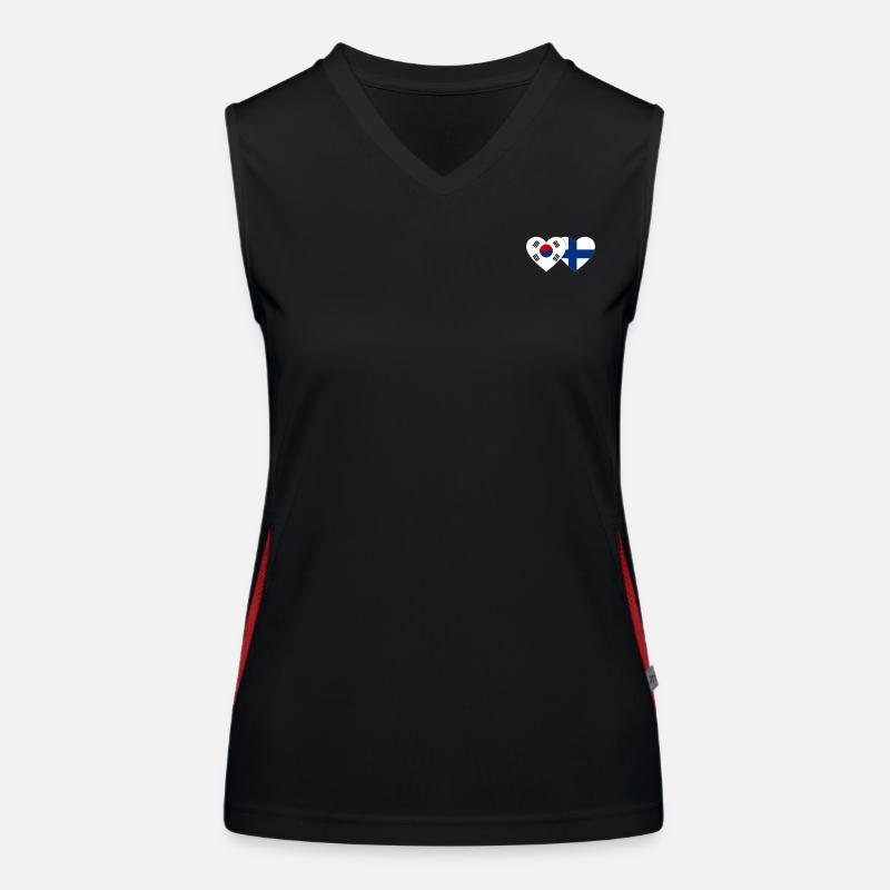 Corée du Sud Finlande Drapeau Coeur Débardeur respirant contrasté Femme