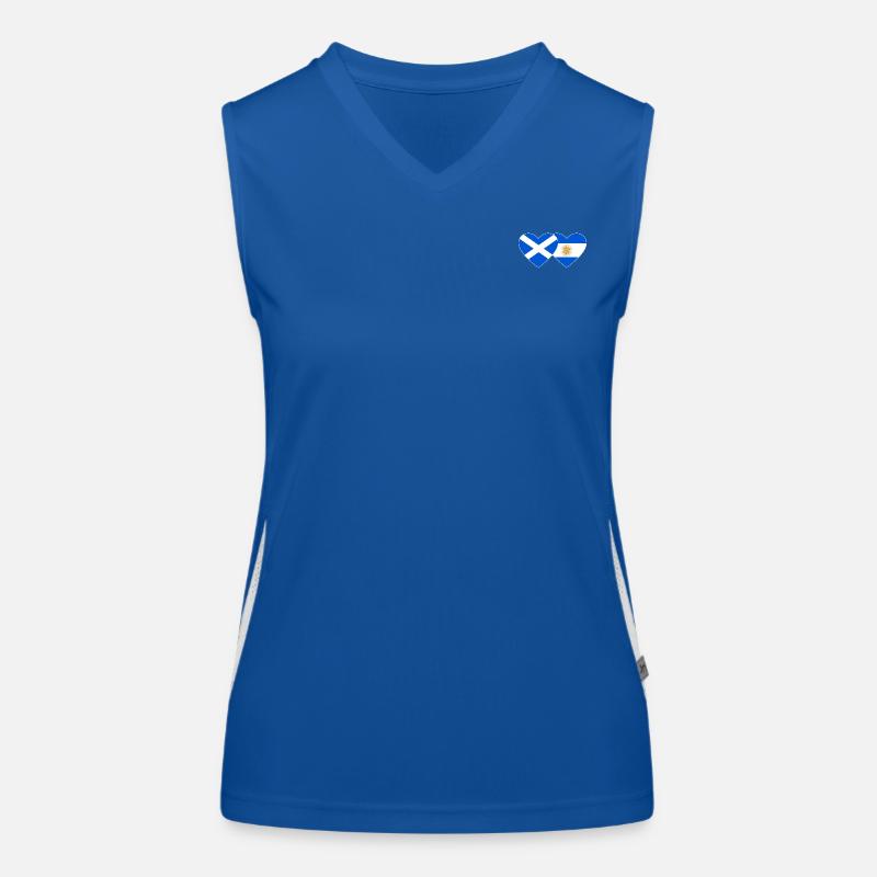 Ecosse Argentine Drapeau Coeur Débardeur respirant contrasté Femme