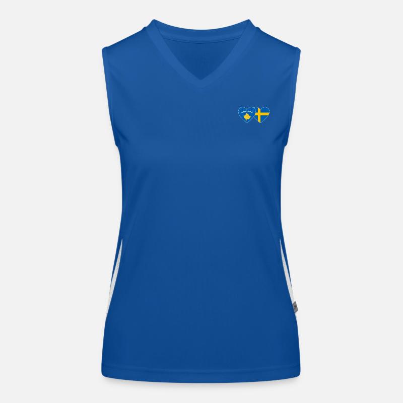 Drapeau du Kosovo Suède Débardeur respirant contrasté Femme