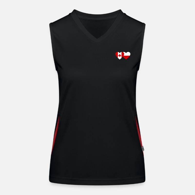 Drapeau du Canada et de la Pologne Débardeur respirant contrasté Femme