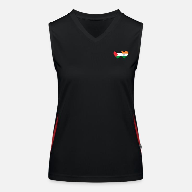 Drapeau de la Palestine et de l’Inde Débardeur respirant contrasté Femme