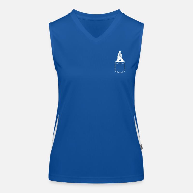 Hand + Hundepfote - High Five in der Tasche Funktionelles Kontrast-Tank Top für Frauen