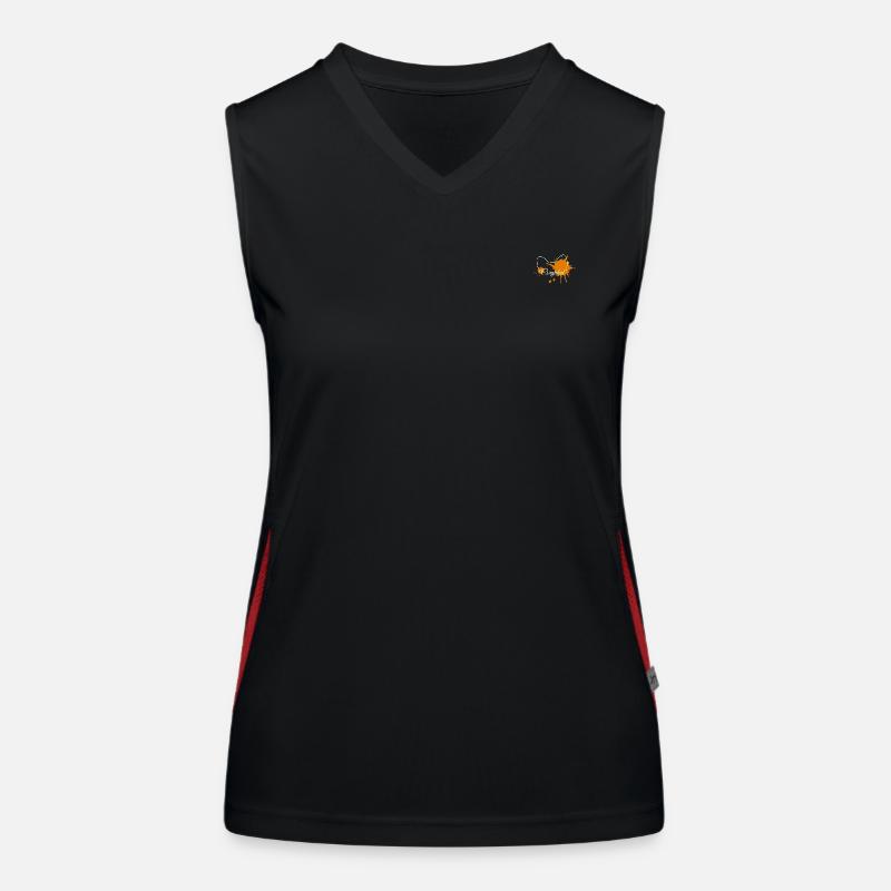 Corgidad Orange Splash Funktionelles Kontrast-Tank Top für Frauen