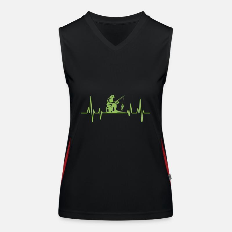 Angler Herzschlag Funktionelles Kontrast-Tank Top für Frauen