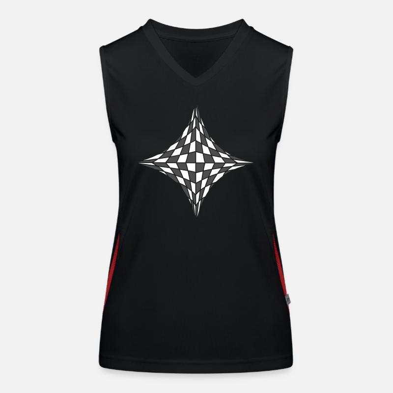 Square in optical illusion Women's Functional Contrast Tank Top