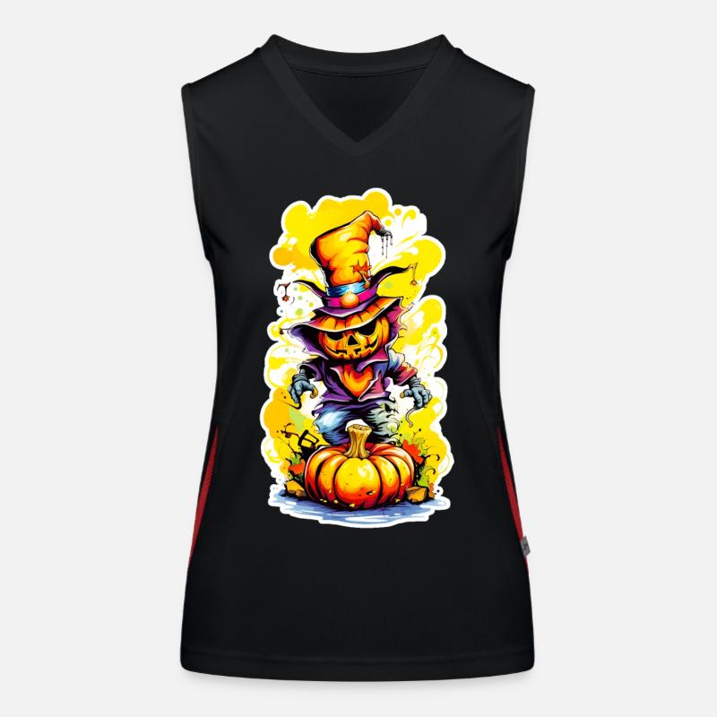 Jack o Lantern 03 Women's Functional Contrast Tank Top