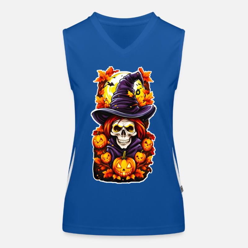 Halloween Horror Totenkopfschädel Funktionelles Kontrast-Tank Top für Frauen