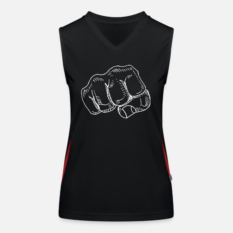 Faust Hand Comic Aggression Funktionelles Kontrast-Tank Top für Frauen