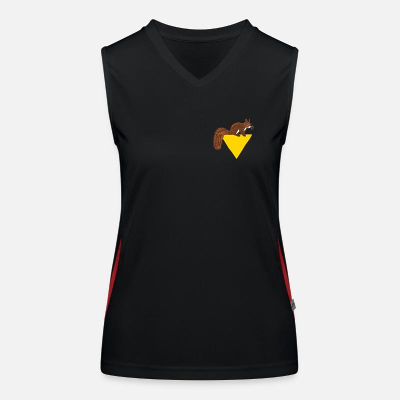 Squirrel Logo Emblème Écureuil gris Squirrel Débardeur respirant contrasté Femme