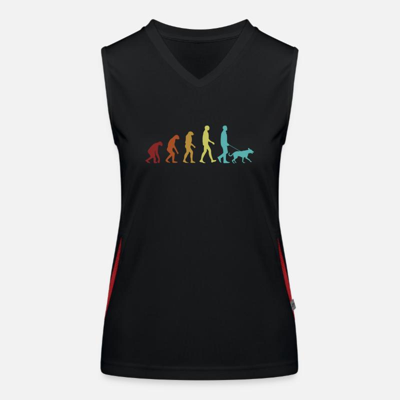 Dog Evolution Vierbeiner Wauwau Rüde Funktionelles Kontrast-Tank Top für Frauen