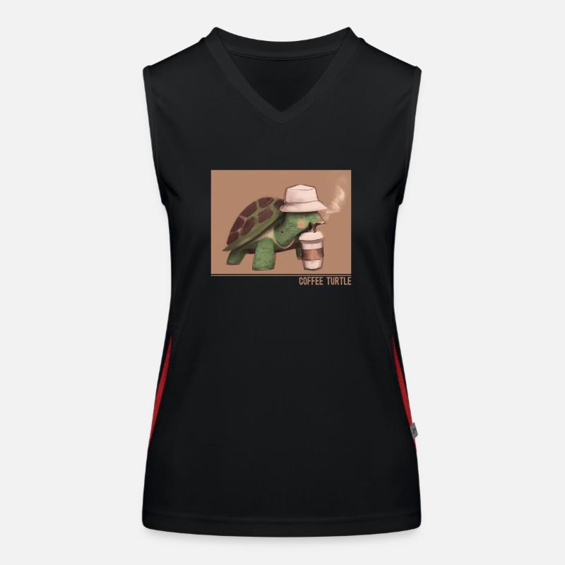 Coffee Turtle Tortoise Aquatic Turtle Women's Functional Contrast Tank Top
