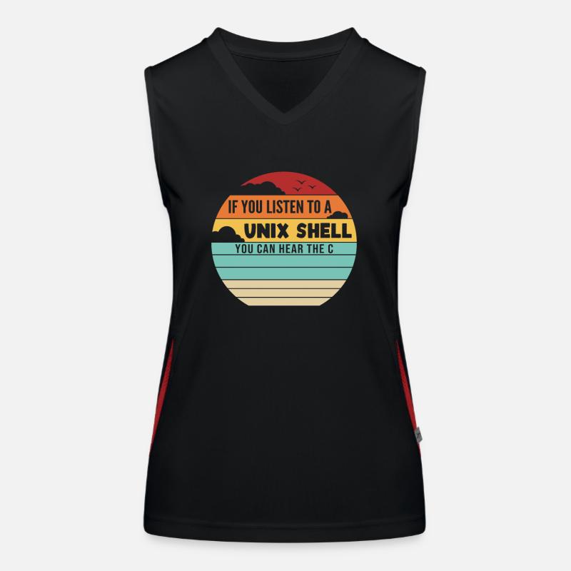 Si vous écoutez un administrateur des opérations informatiques Unix Shell Débardeur respirant contrasté Femme