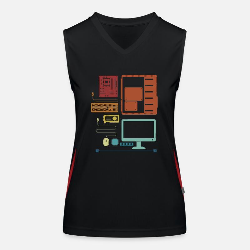 Retro Hardware Admin IT-Betrieb Informatiker Funktionelles Kontrast-Tank Top für Frauen