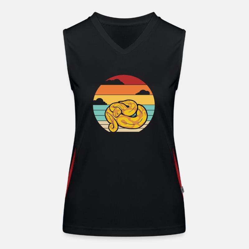 Retro Snake Scale Creepers Python Banana Débardeur respirant contrasté Femme