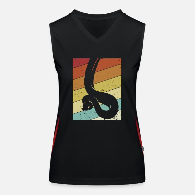 Retro Schuppenkriechtiere Python Schlange Banana Funktionelles Kontrast-Tank Top für Frauen