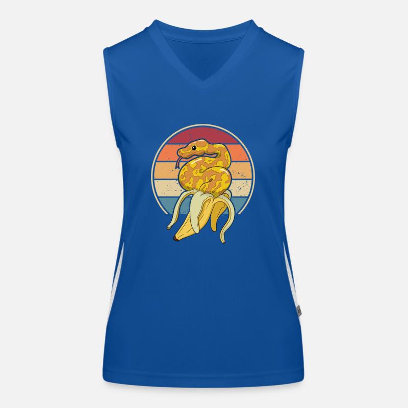 Retro Schlange Schuppenkriechtiere Python Banana Funktionelles Kontrast-Tank Top für Frauen