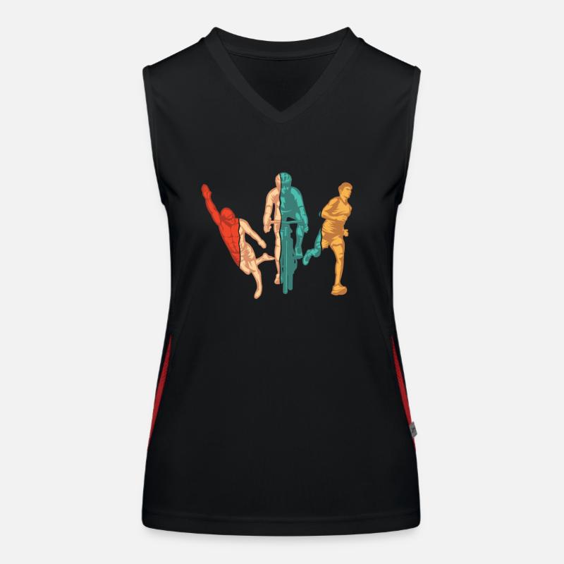 Retro Triathlet Training Triathlonrad Profi Funktionelles Kontrast-Tank Top für Frauen