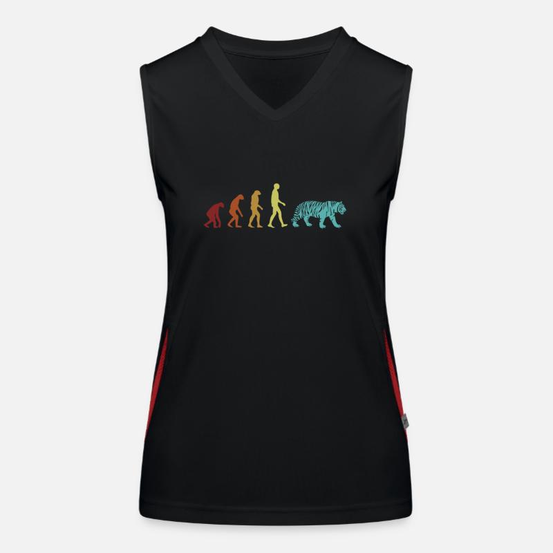 Tiger Evolution Wildkatze Raubkatze Sibirischer Funktionelles Kontrast-Tank Top für Frauen