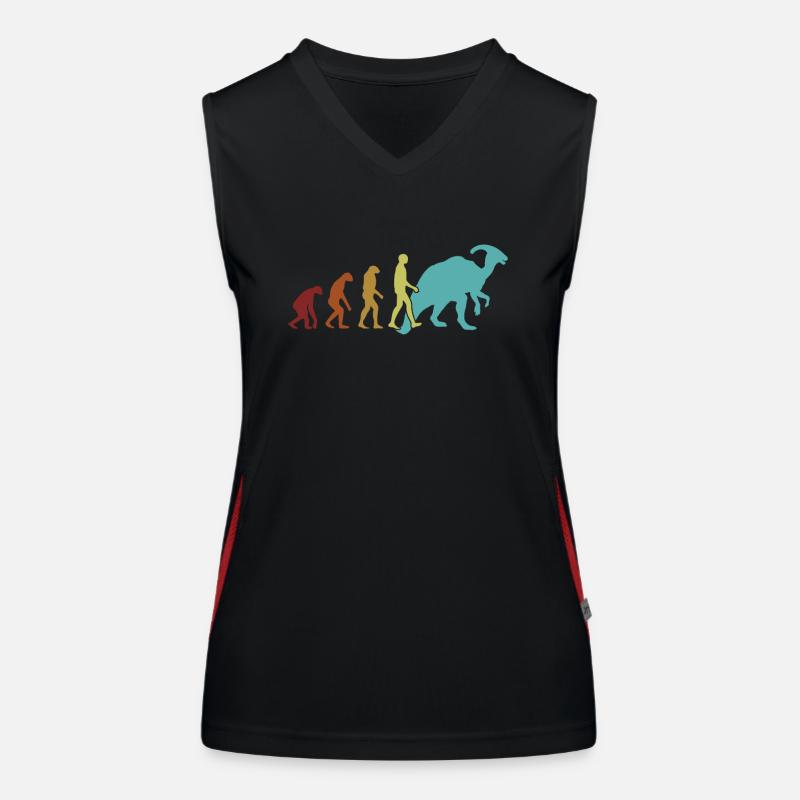 Parasaurolophus Evolution Dinosaurier-Liebhaber Funktionelles Kontrast-Tank Top für Frauen