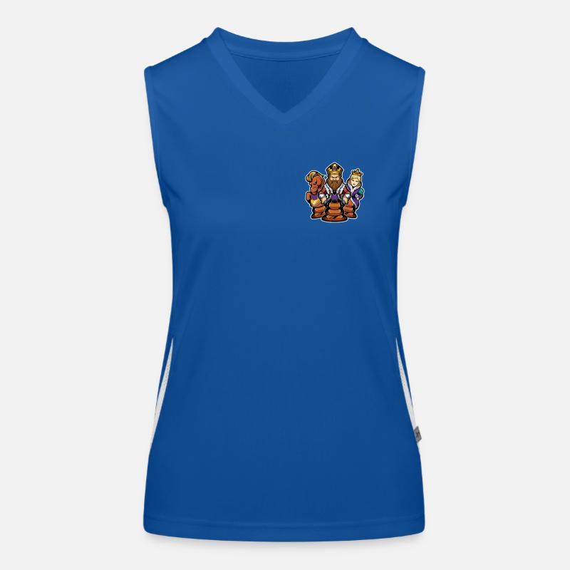 Chess Logo Emblem Queen Player Grandmaster Chess Women's Functional Contrast Tank Top