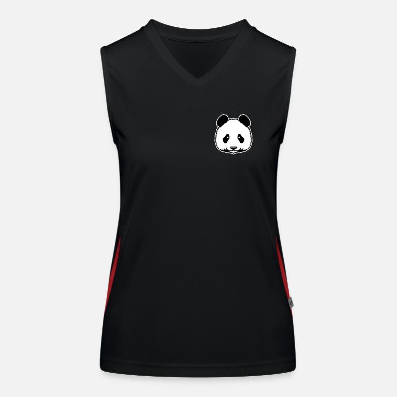 Logo Panda Emblème Panda Ours Ami Panda Géant Panda Débardeur respirant contrasté Femme